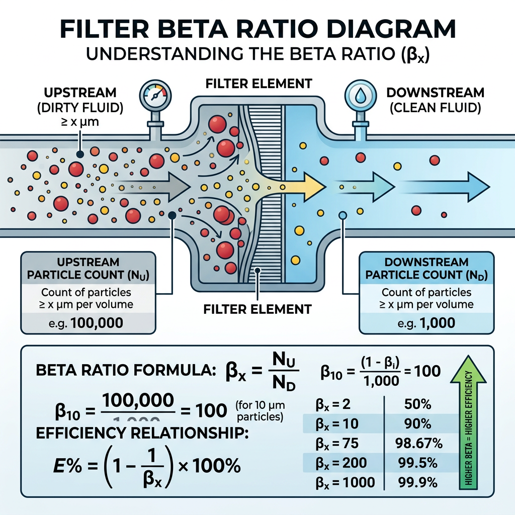 Filter beta ratio explanation and formula – Turbine Oil Reliability